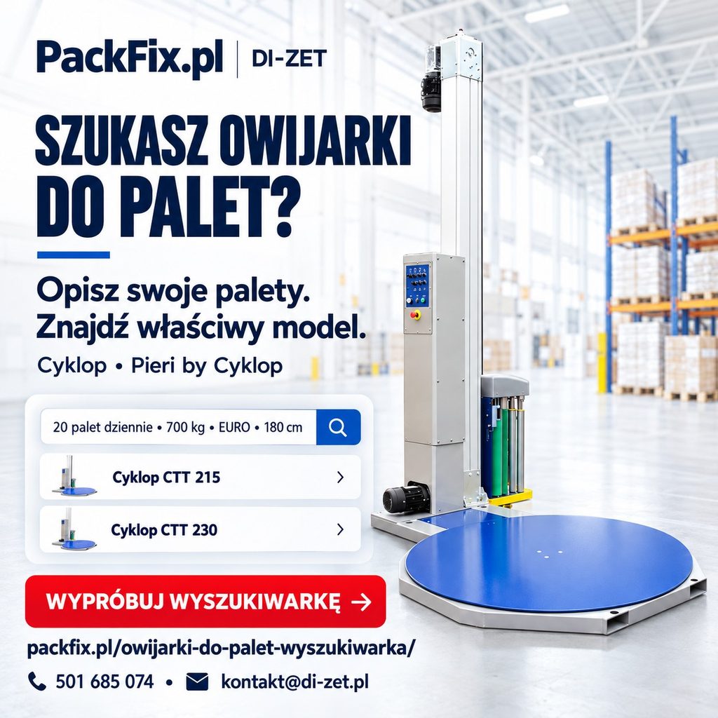 Owijarki do palet wyszukiwarka. Dobór owijarki do owijania palet w Twoim magazynie